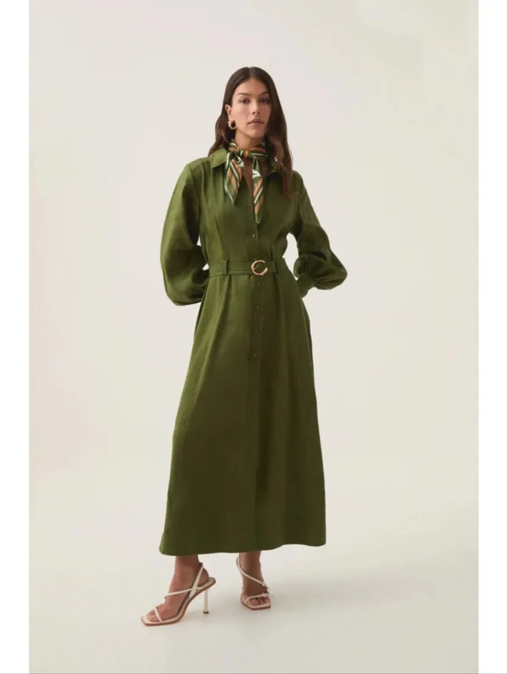Aje | Enchanter Scarf Midi Dress in Fern Green